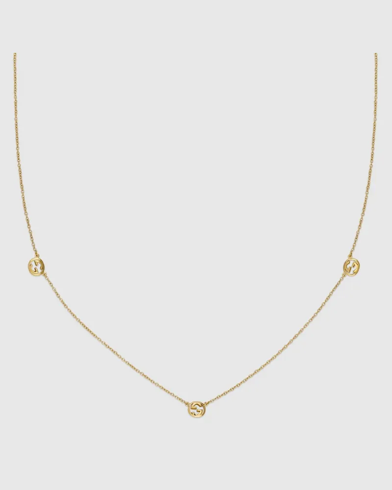Gucci Interlocking Halskette mit Anhänger 18 Karat Undefined