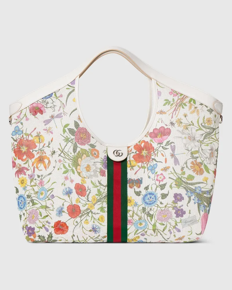 Gucci Großer Giglio Flora Shopper Beige