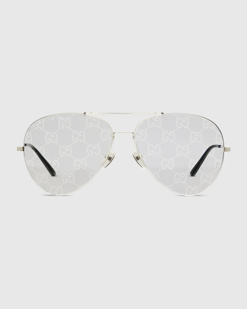 Gucci Sonnenbrille Im Pilotenstil Silver