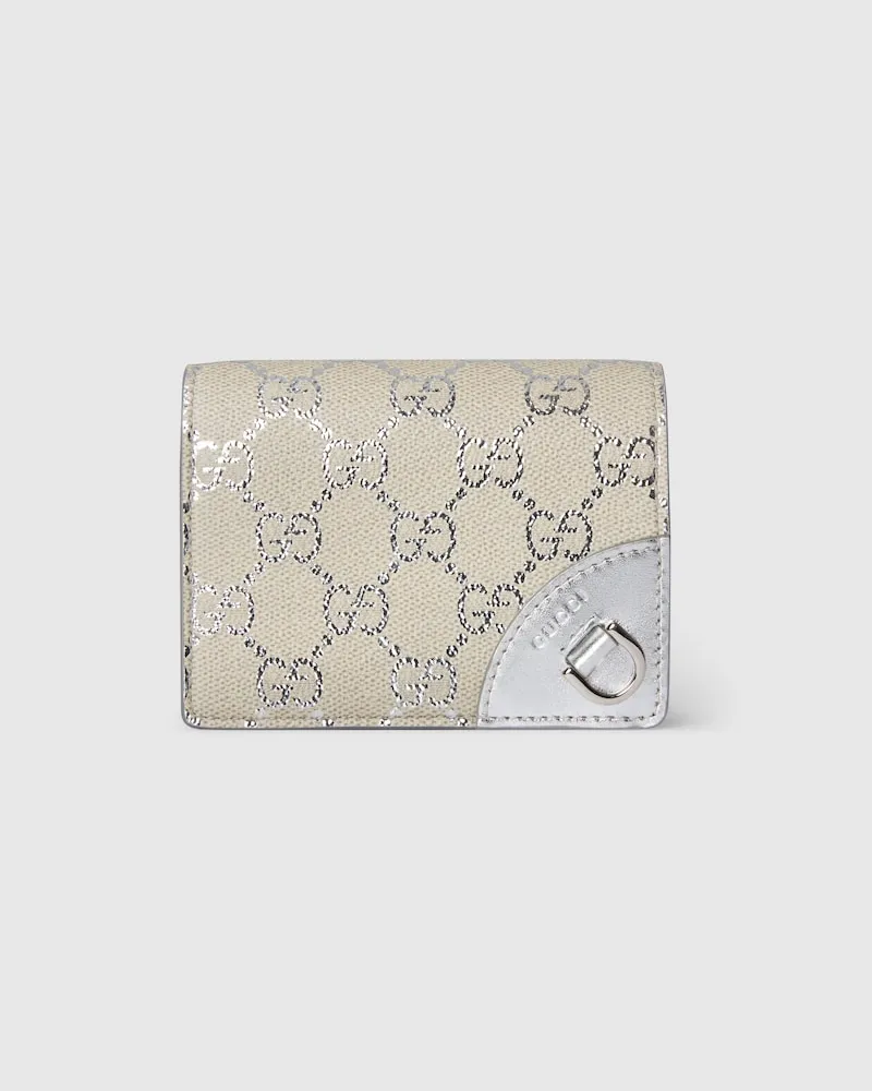 Gucci Kleine GG Emblem Brieftasche Blau