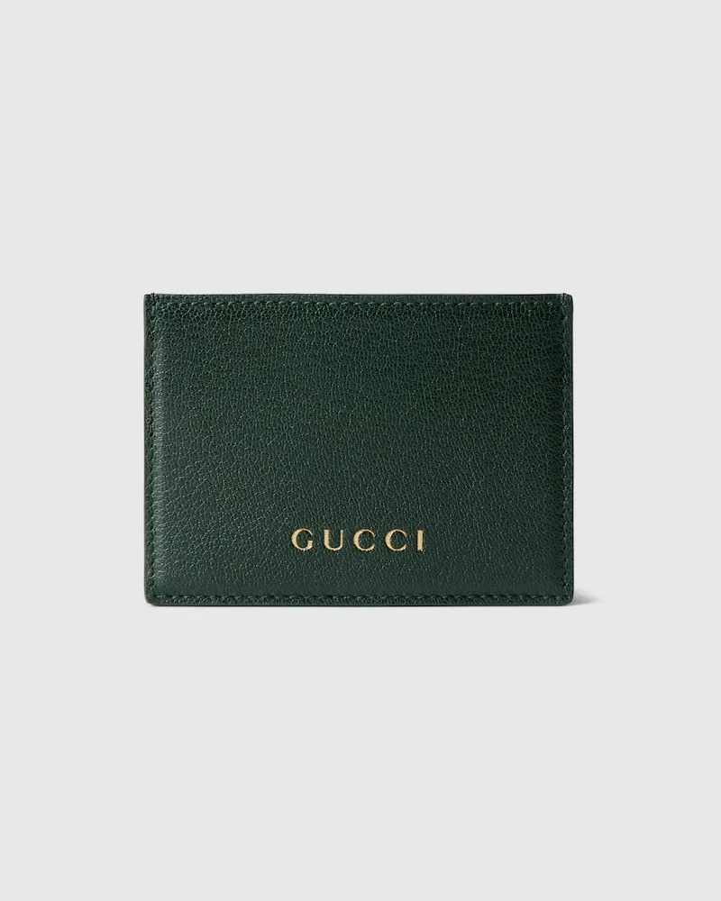 Gucci Kartenetui mit Schriftzug Grün