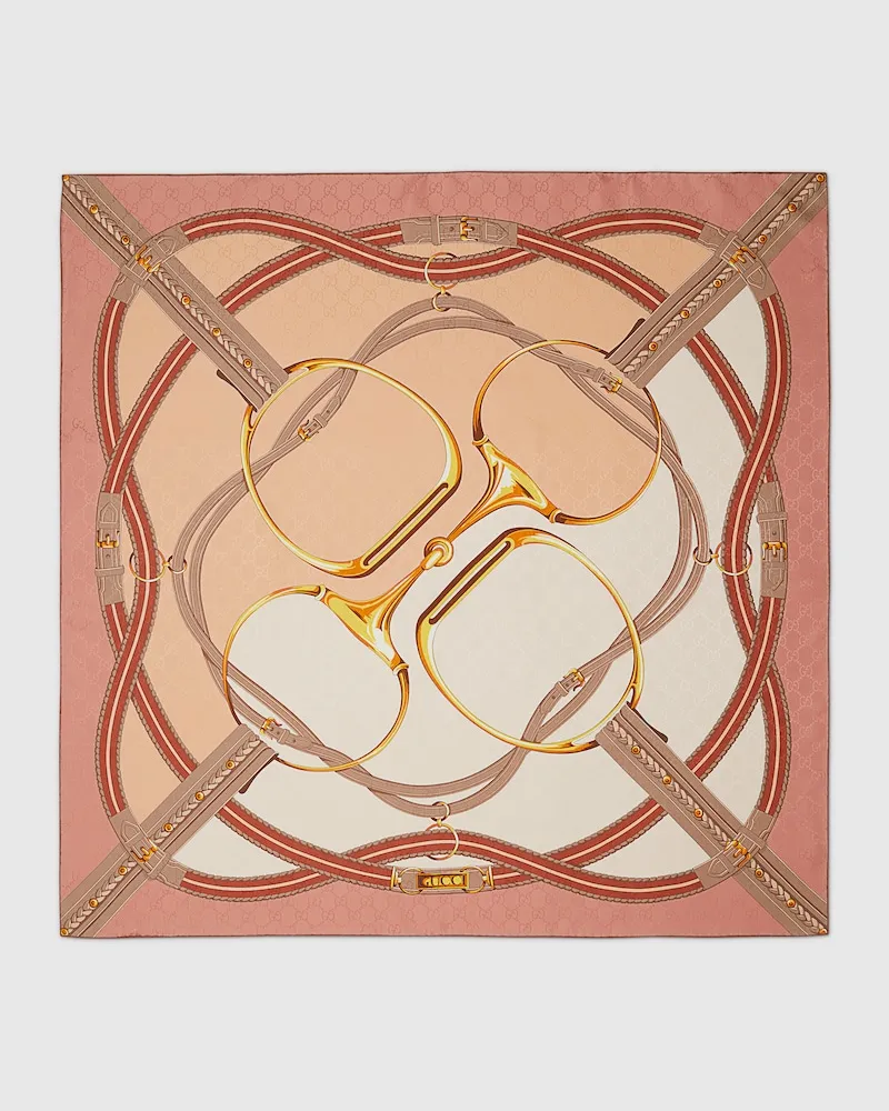 Gucci Vierecktuch aus Seidenjacquard Mit Print Pink