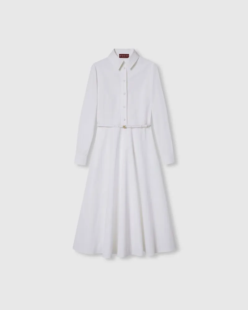 Gucci Kleid aus Baumwollpopeline, Größe Weiß