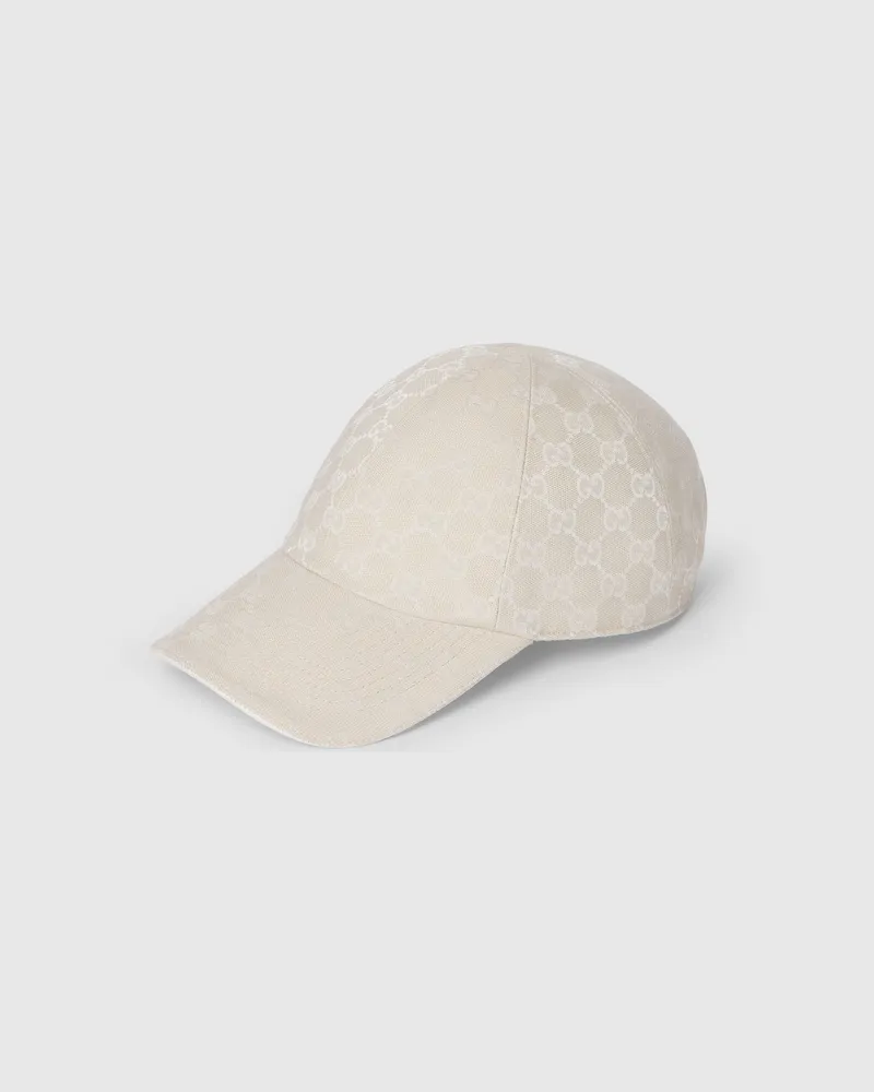 Gucci Baseballkappe aus GG Baumwoll-Canvas, Größe Weiß