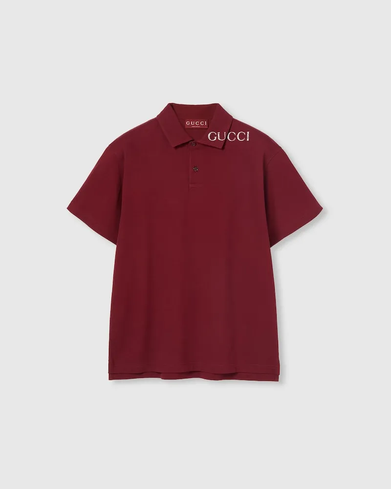 Gucci Poloshirt Aus Baumwolle Bordeauxrot