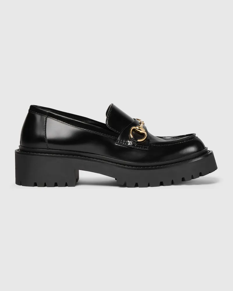Gucci Damenloafer mit Horsebit Und Profilsohle Schwarz