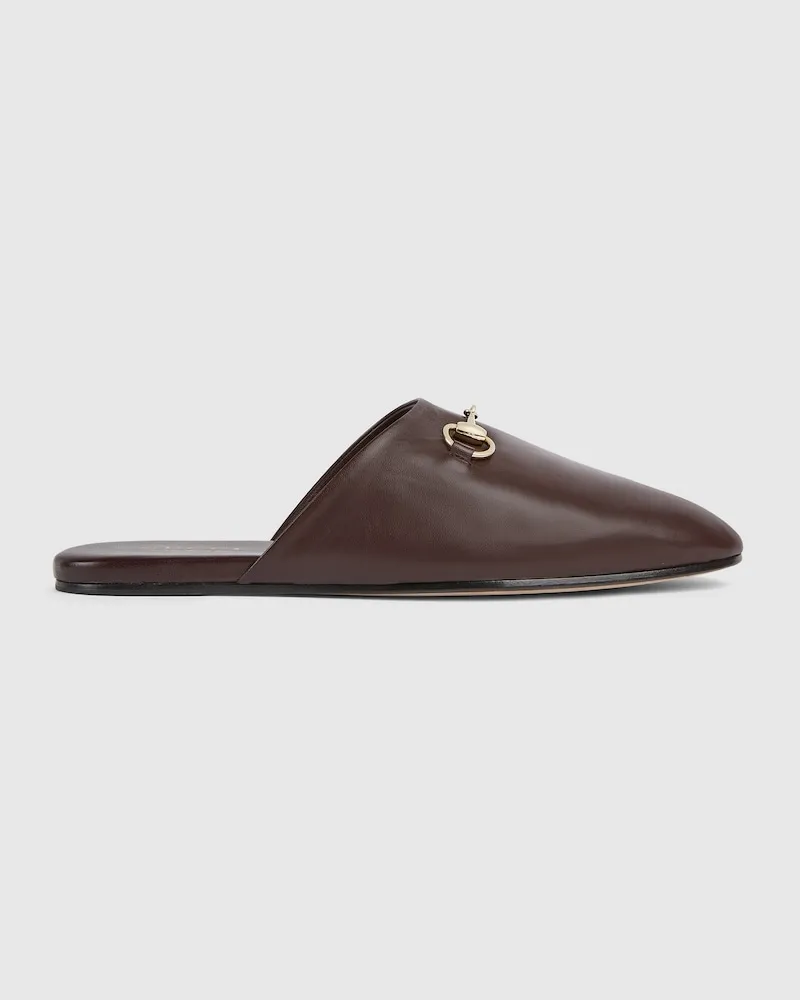 Gucci Herren-Mules Mit Horsebit, Größe Braun