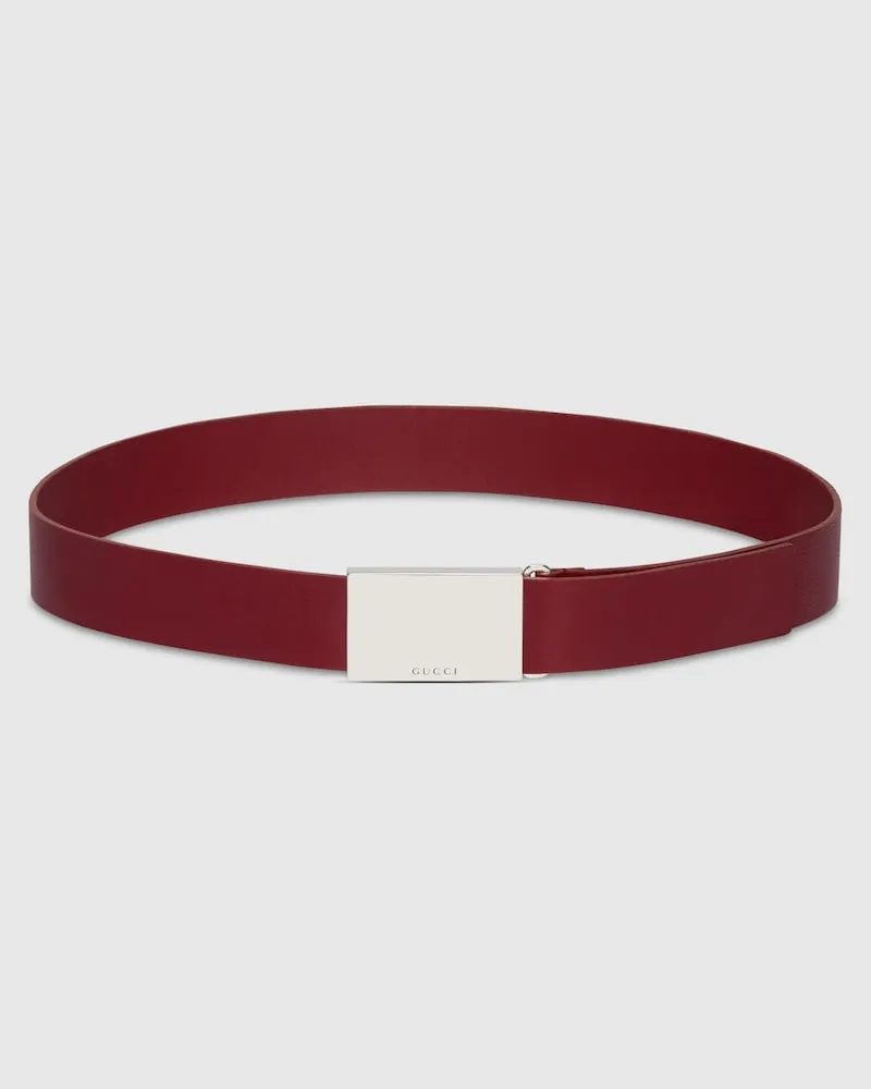 Gucci Gürtel Mit Rechteckiger Schnalle, Größe 95 Rot
