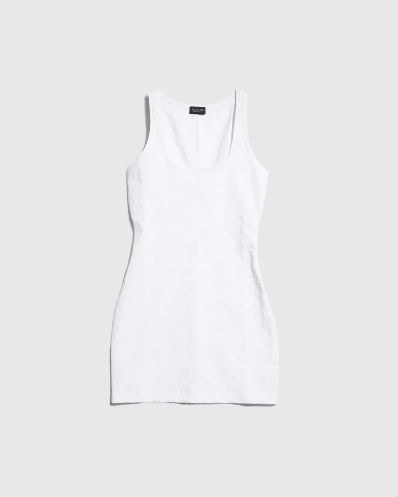 Gucci Kleid aus GG Jerseyjacquard, Größe Weiß