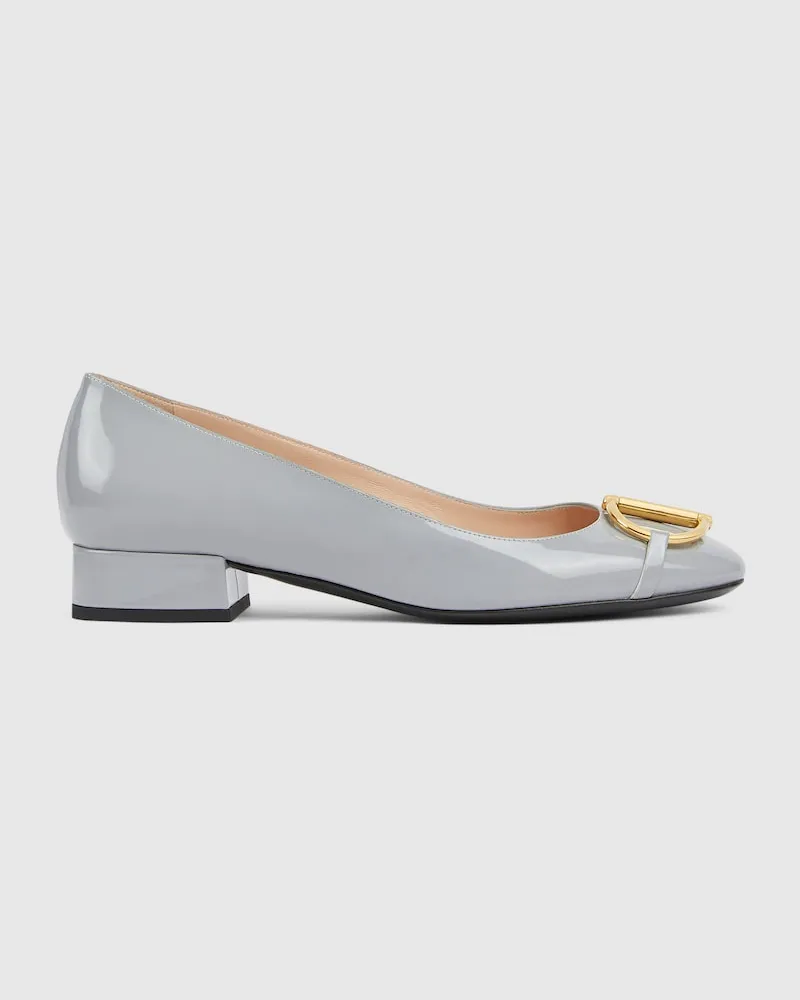 Gucci Damenballerina Mit Halbem Horsebit, Größe Grau
