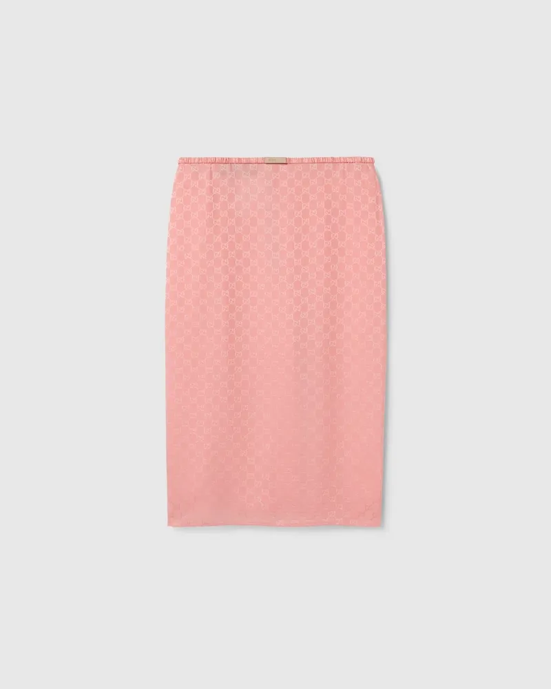 Gucci Rock aus GG Seidenjacquard, Größe Pink