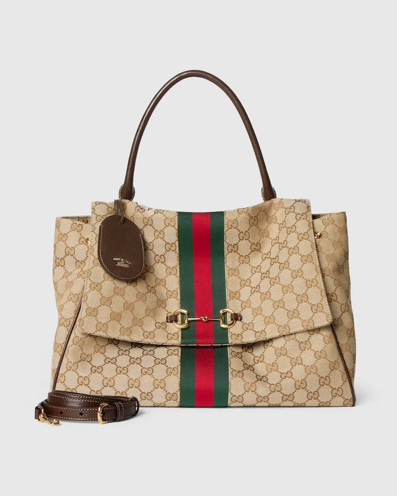 Gucci Große Paparazzo Henkeltasche Beige