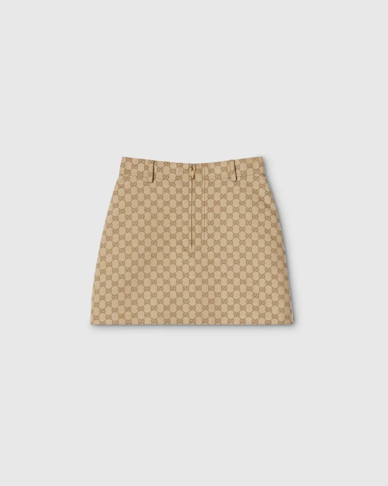 Gucci Rock aus GG Baumwollcanvas-Jacquard, Größe Beige