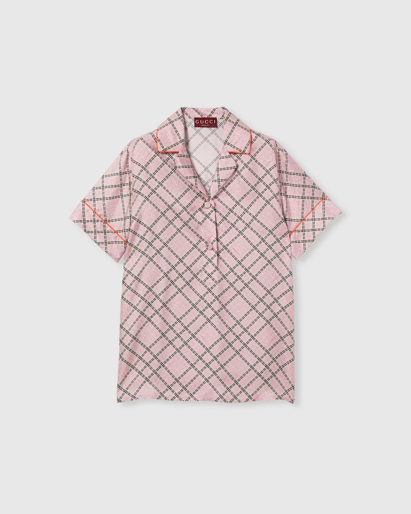 Gucci Bluse aus Seidentwill Mit Print, Größe Pink