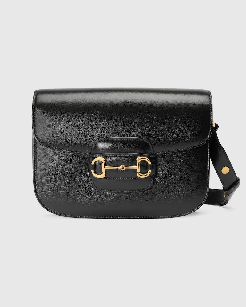 Gucci Mittelgroße Horsebit 1955 Schultertasche Schwarz