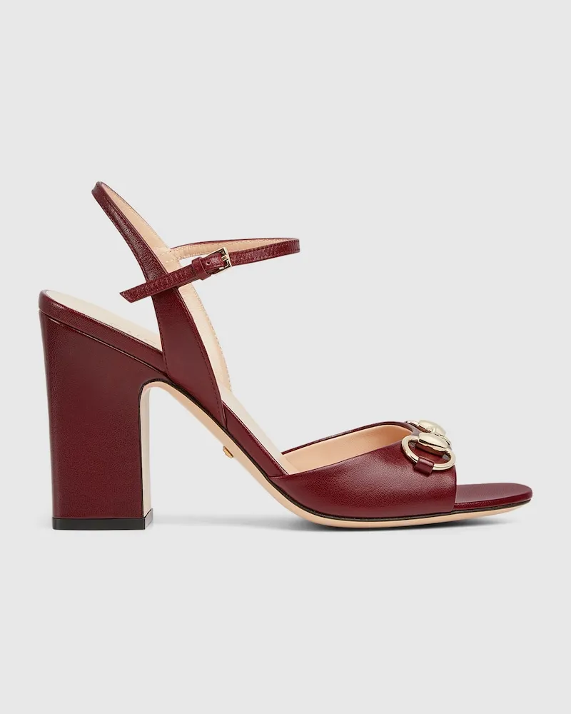 Gucci Damensandale Mit Horsebit, Größe Bordeauxrot