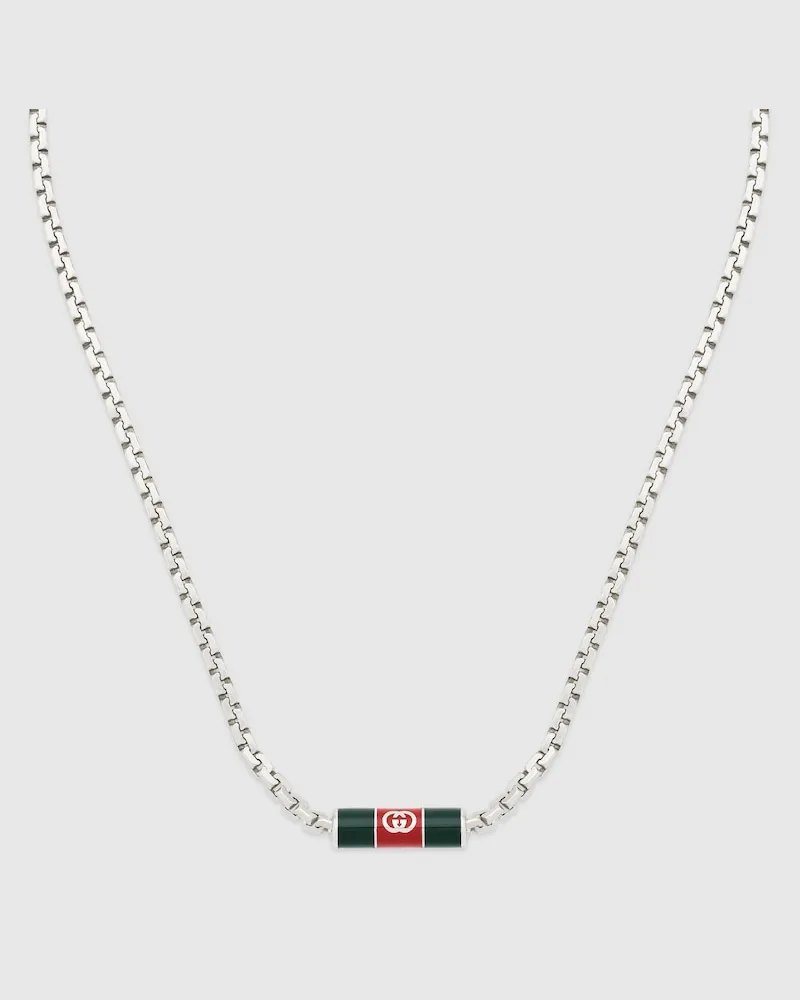 Gucci Halskette mit Web-Detail Silber