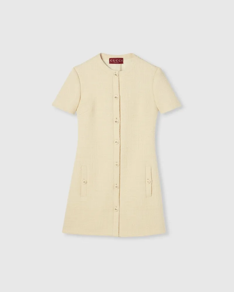 Gucci Kleid aus Strukturiertem Wolltweed, Größe Nude