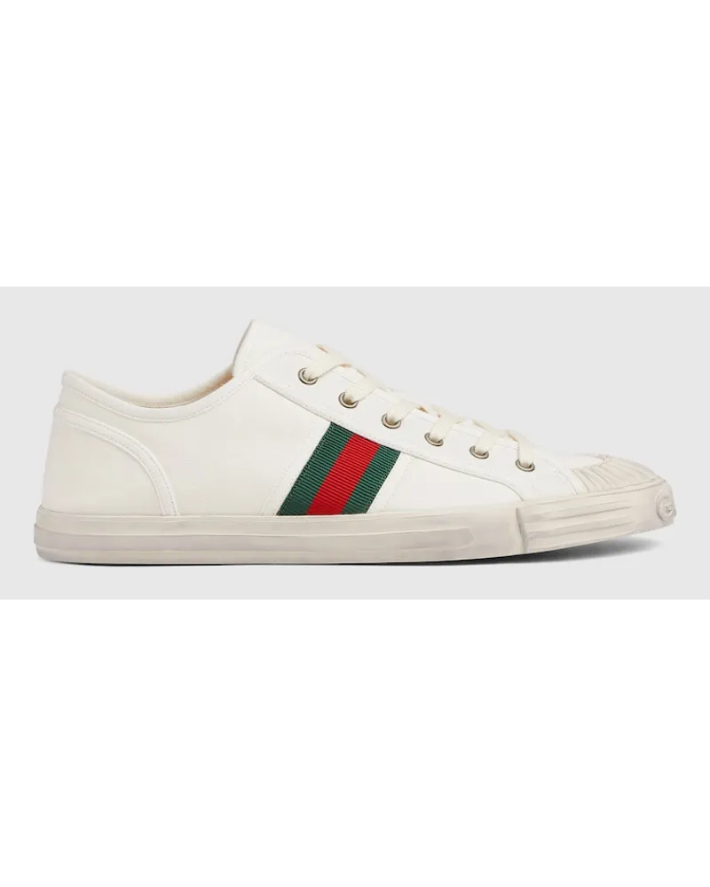 Gucci Herren-Sneaker Mit Web Weiß