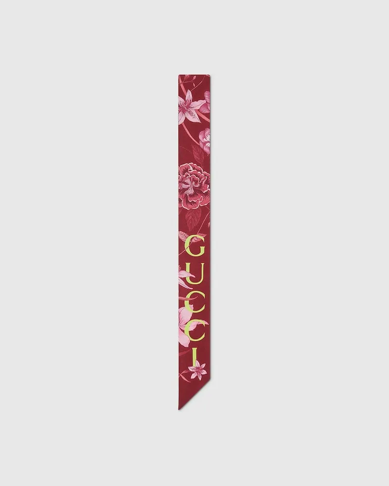 Gucci Band aus Seidentwill Mit Print Bordeauxrot