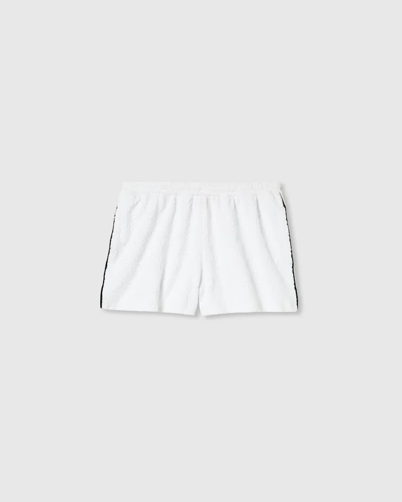 Gucci Shorts aus GG Frottee, Größe Weiß