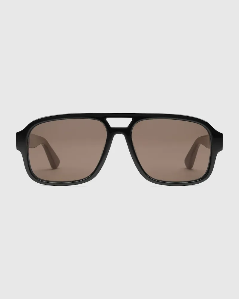 Gucci Sonnenbrille mit Rahmen Im Navigator-Stil Schwarz