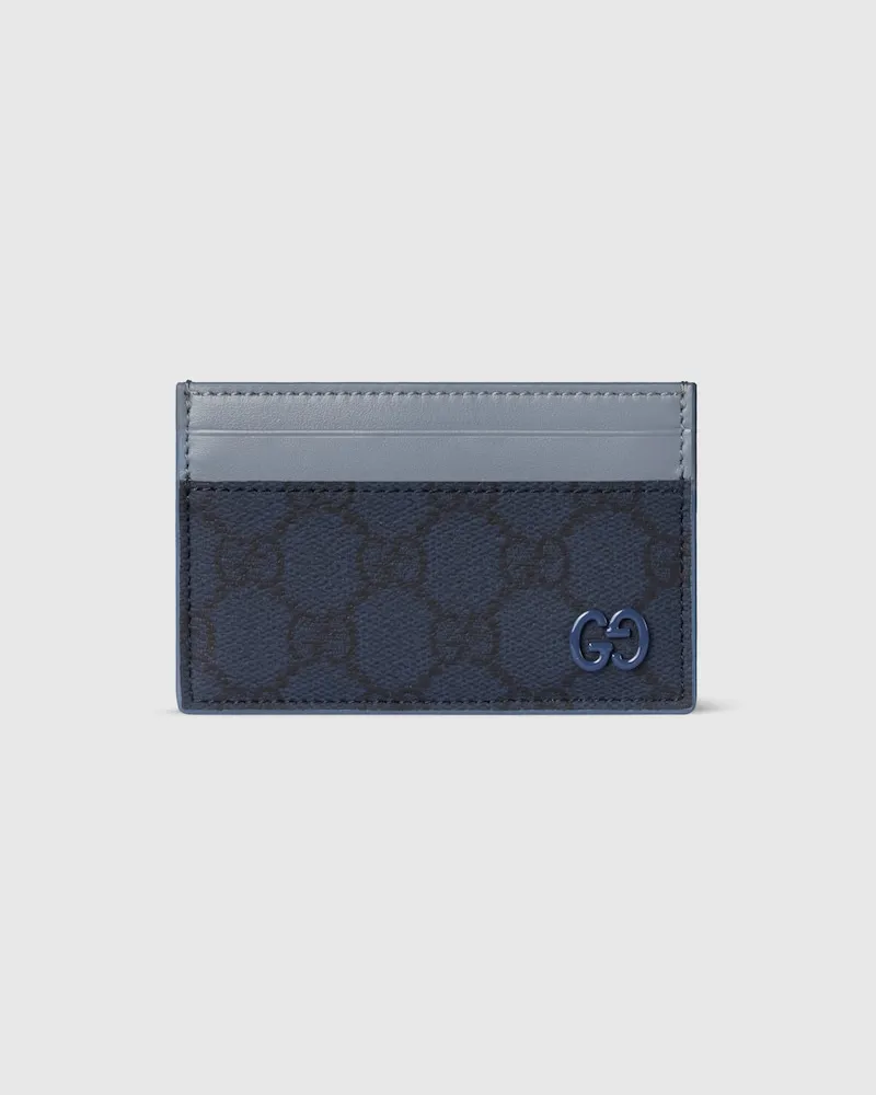 Gucci Porte-cartes GG À Finitions Bleu Cendré Bleu