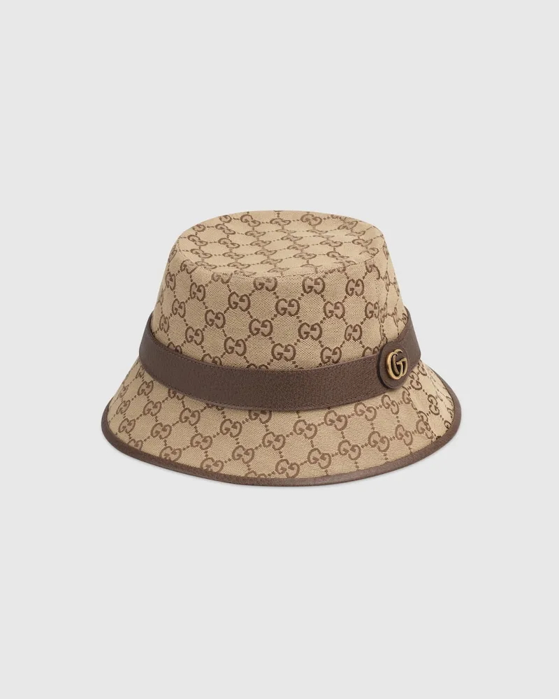 Gucci Filzhut aus GG Canvas, Größe Beige