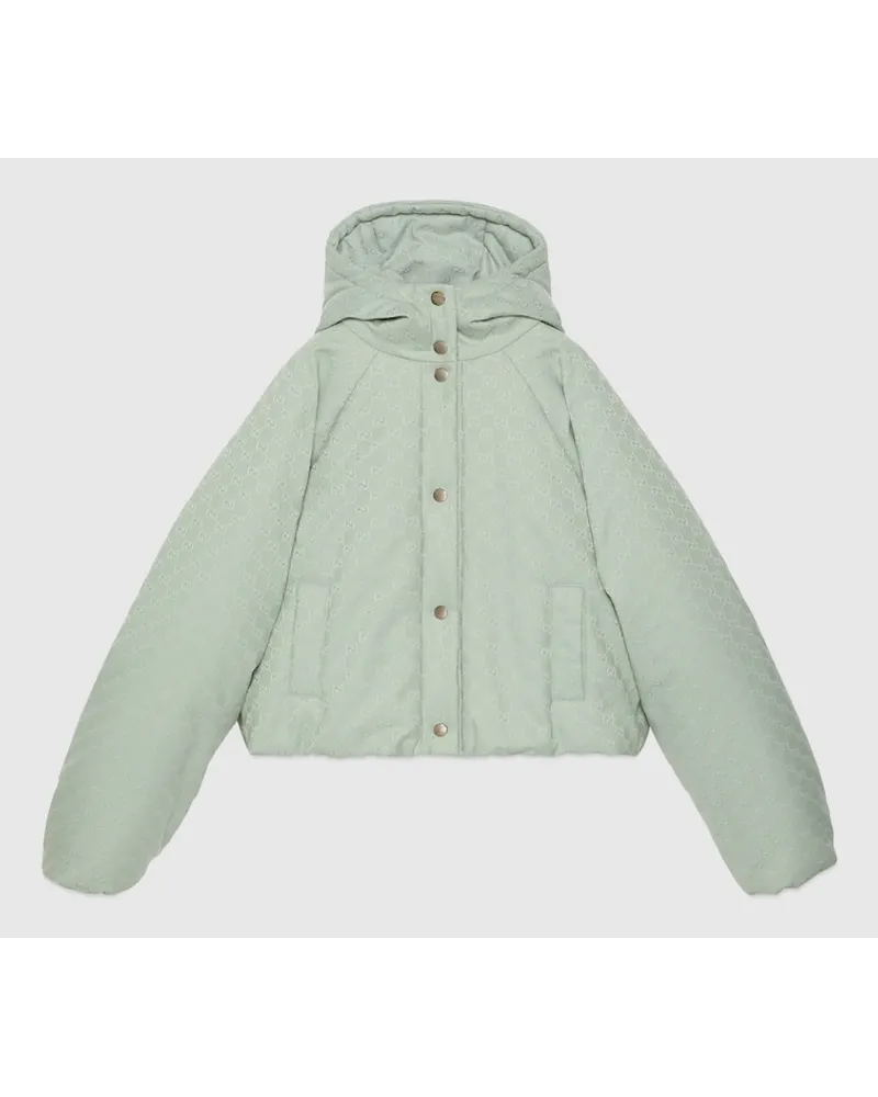 Gucci Bomberjacke Aus GG Canvas Mit Kapuze Blau