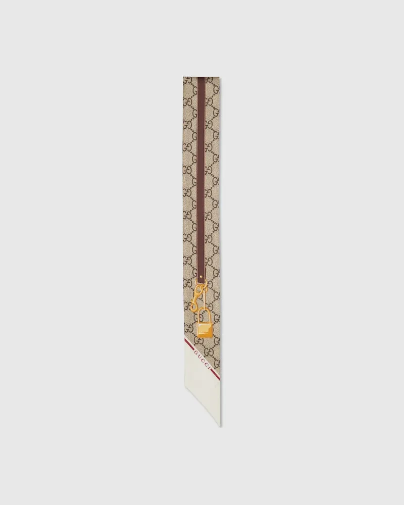 Gucci Band aus Seidentwill mit Print Bordeauxrot