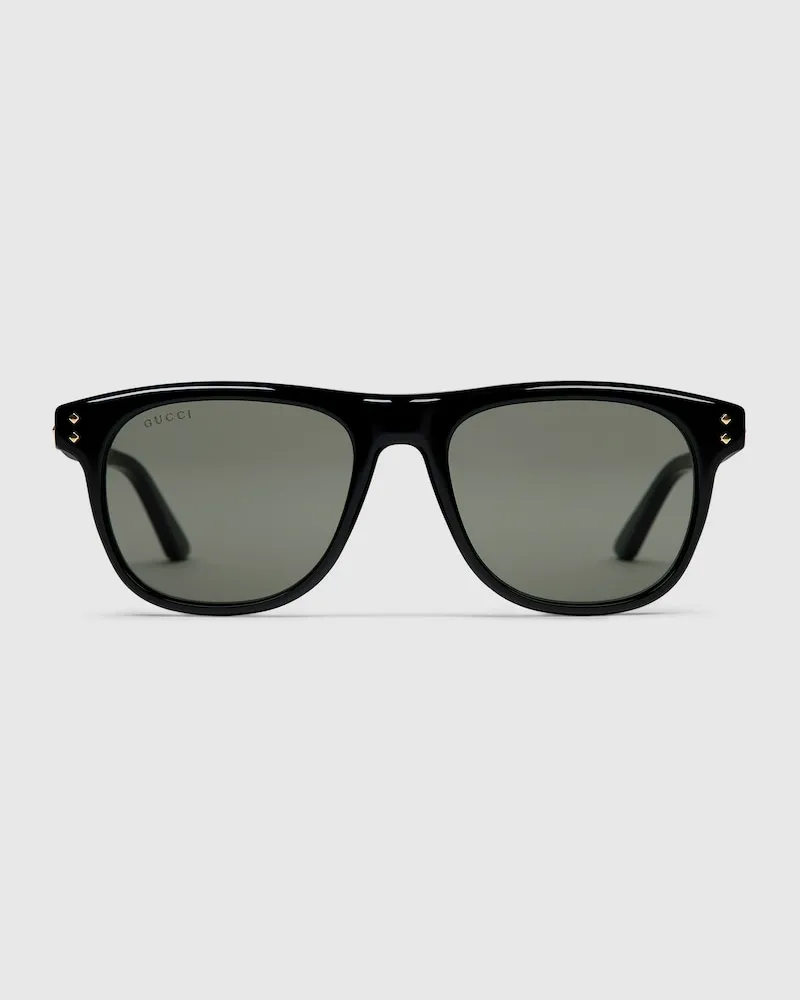 Gucci Sonnenbrille mit Eckigem Rahmen Schwarz