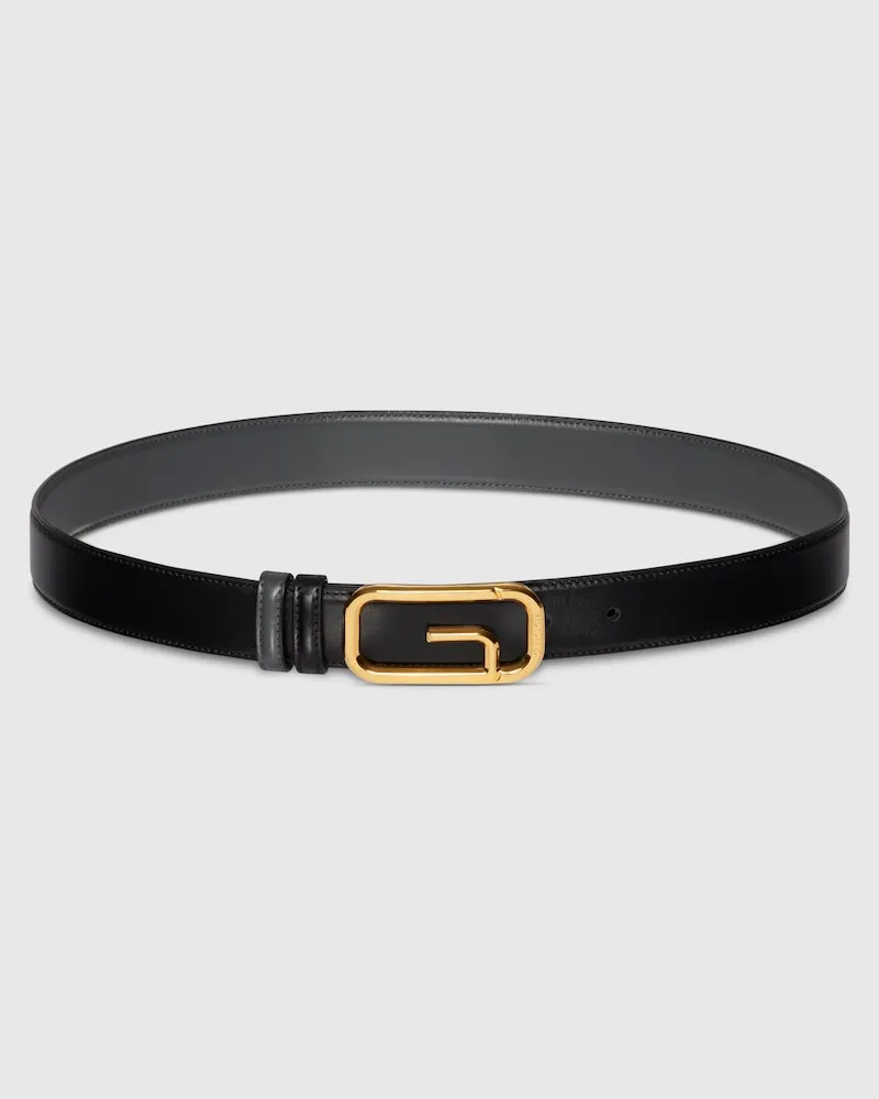 Gucci Wendbarer Gürtel Mit Square G Schnalle, Größe 95 Schwarz