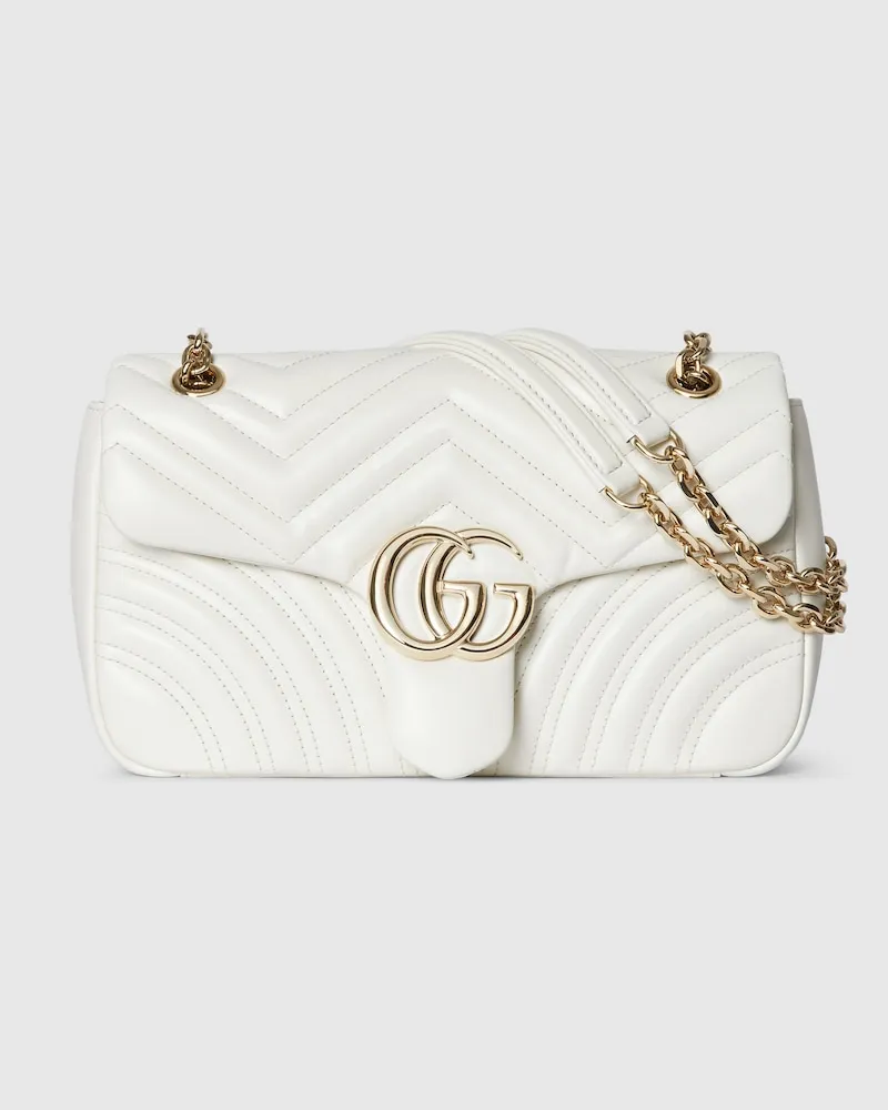 Gucci Mittelgroße GG Marmont Schultertasche Weiß