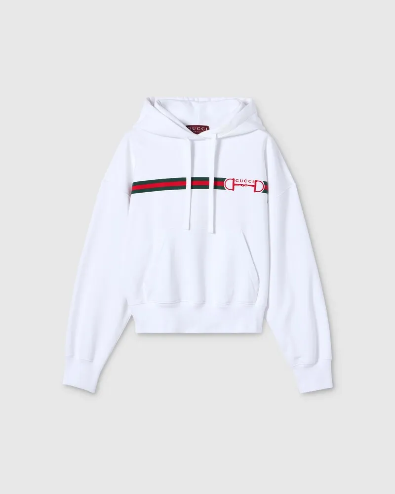 Gucci Sweat-shirt En Jersey De Coton À Imprimé, Taille Blanc
