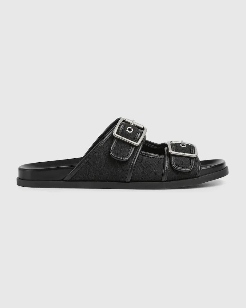 Gucci Herrenpantolette Mit Schnallen, Größe Schwarz