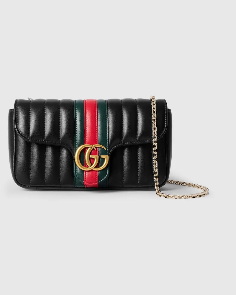 Gucci Jetset GG Marmont Kleine Schultertasche Schwarz