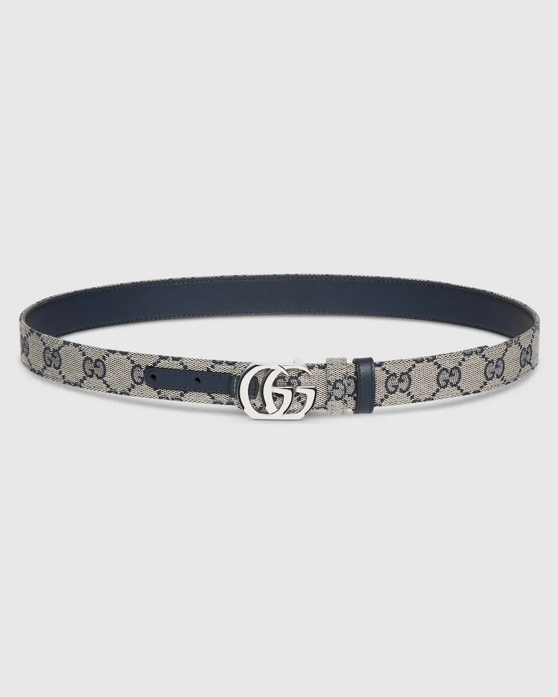 Gucci Wendbarer Cut GG Marmont Gürtel Blau