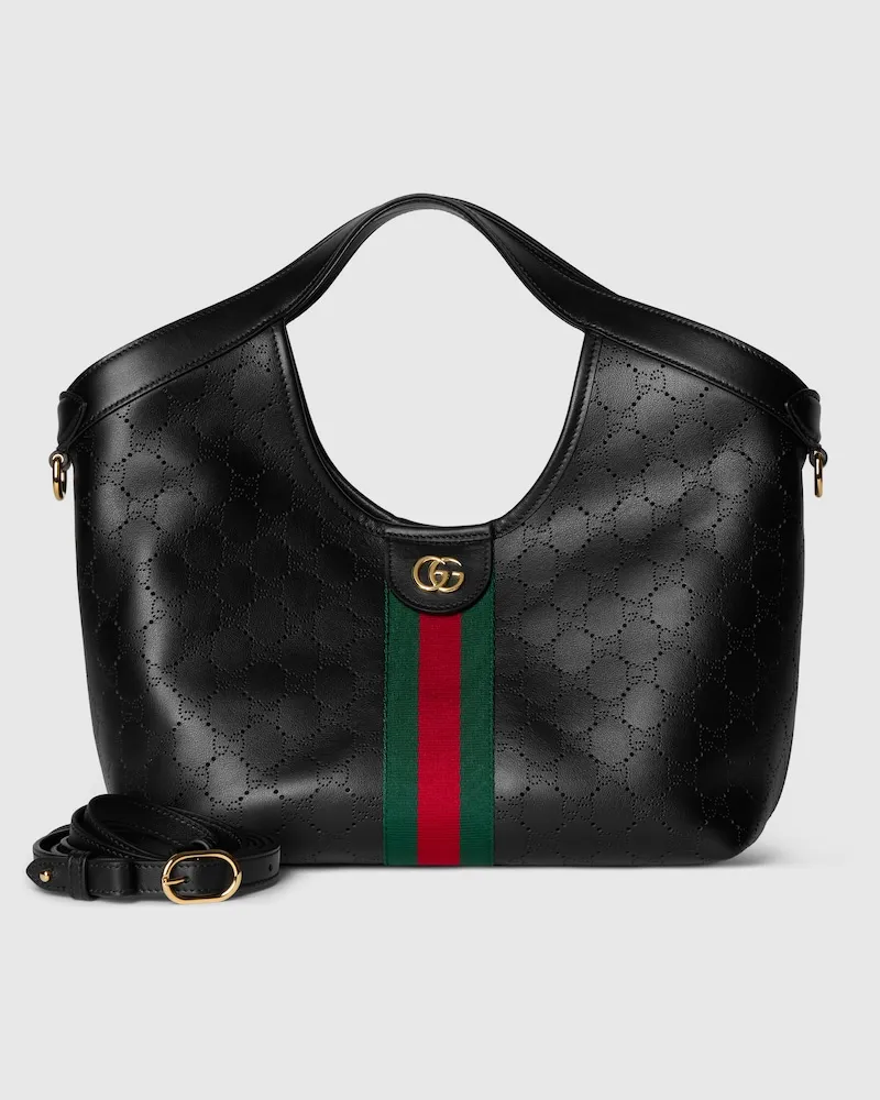 Gucci Kleiner Giglio Shopper Schwarz
