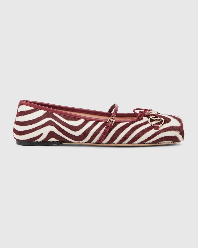 Gucci Horsebit Damenballerina, Größe Bordeauxrot