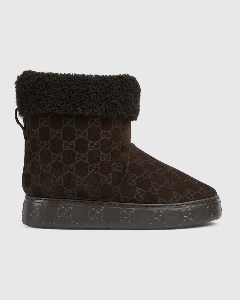 Gucci Women's Boot With Merino Wool Lining, Größe Braun