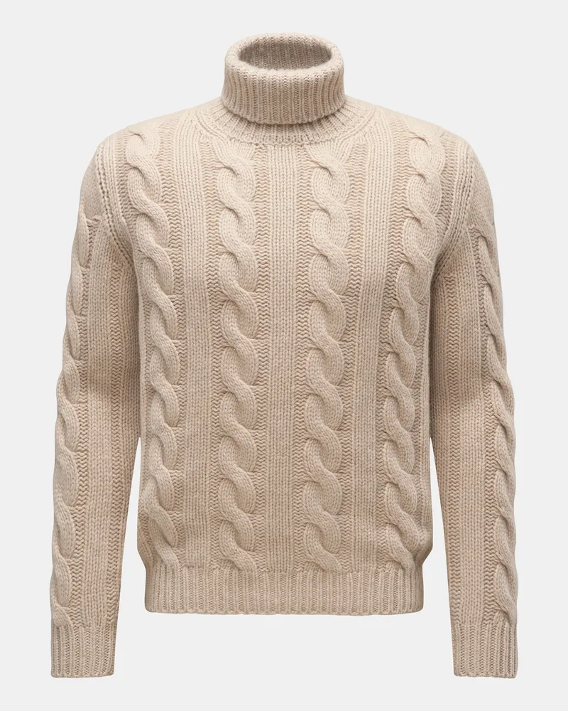 von BRAUN Herren - Cashmere Rollkragenpullover beige Beige