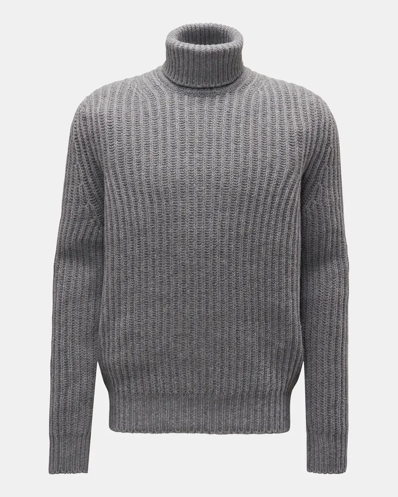 von BRAUN Herren - Cashmere Rollkragenpullover grau Grau