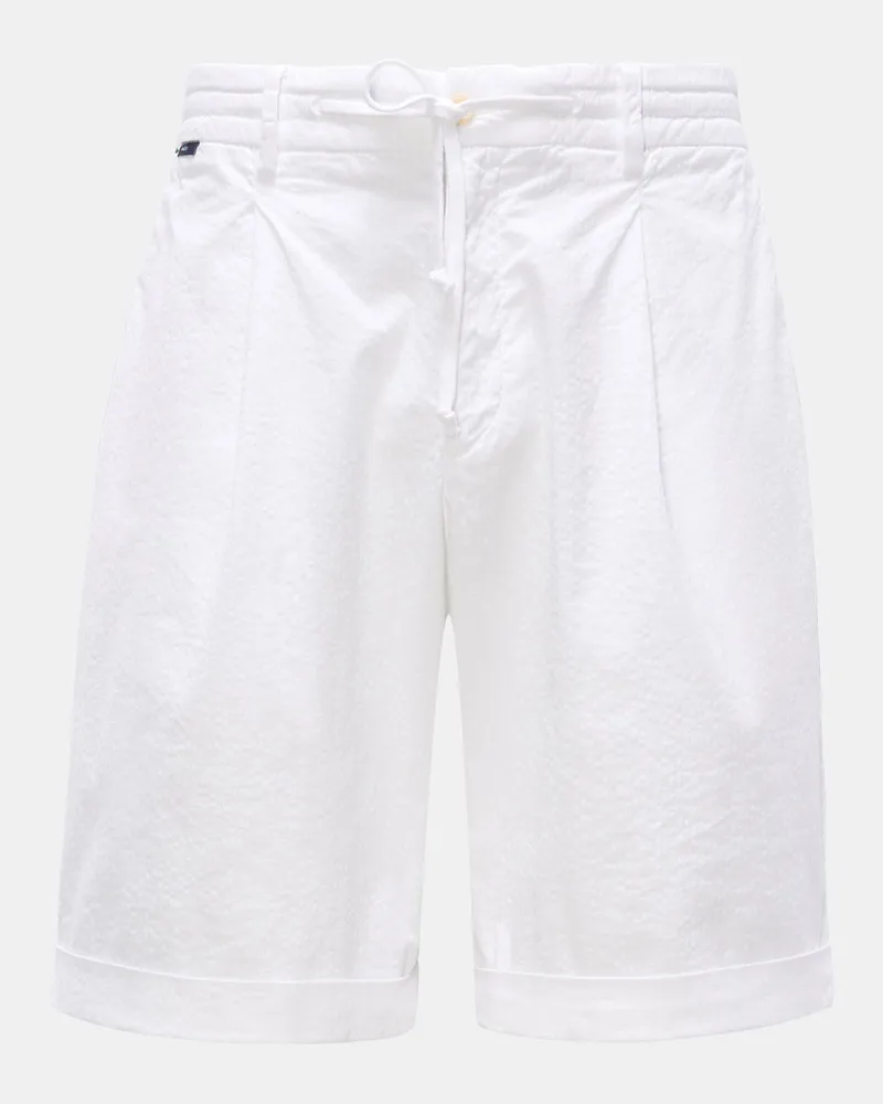 04651/ Herren - Seersucker-Bermudas weiß Weiß
