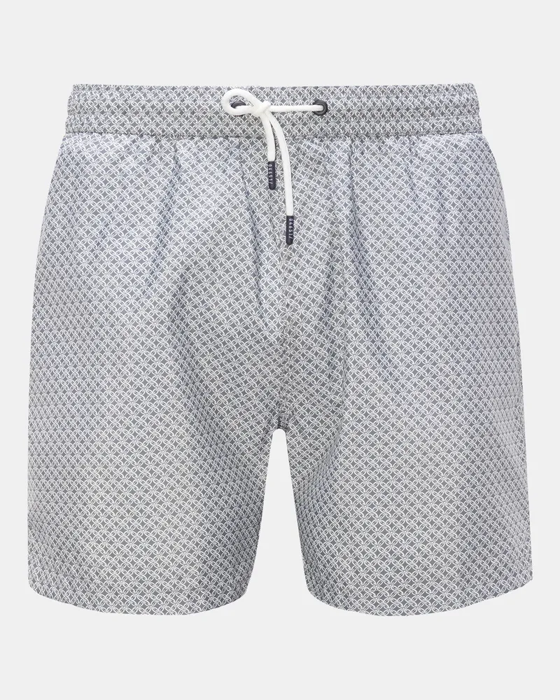 04651/ Herren - Badeshorts 'Tile Swim' grau/weiß gemustert Grau