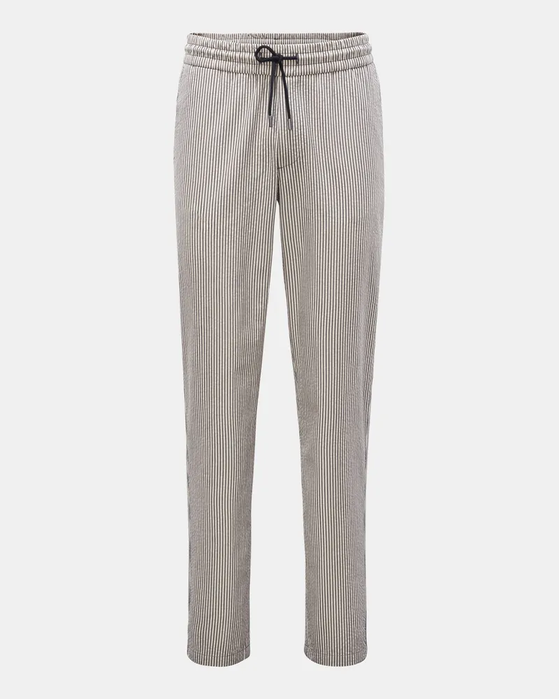 SEASE Herren - Seersucker-Joggpants dunkelgrau/creme gestreift Dunkelgrau