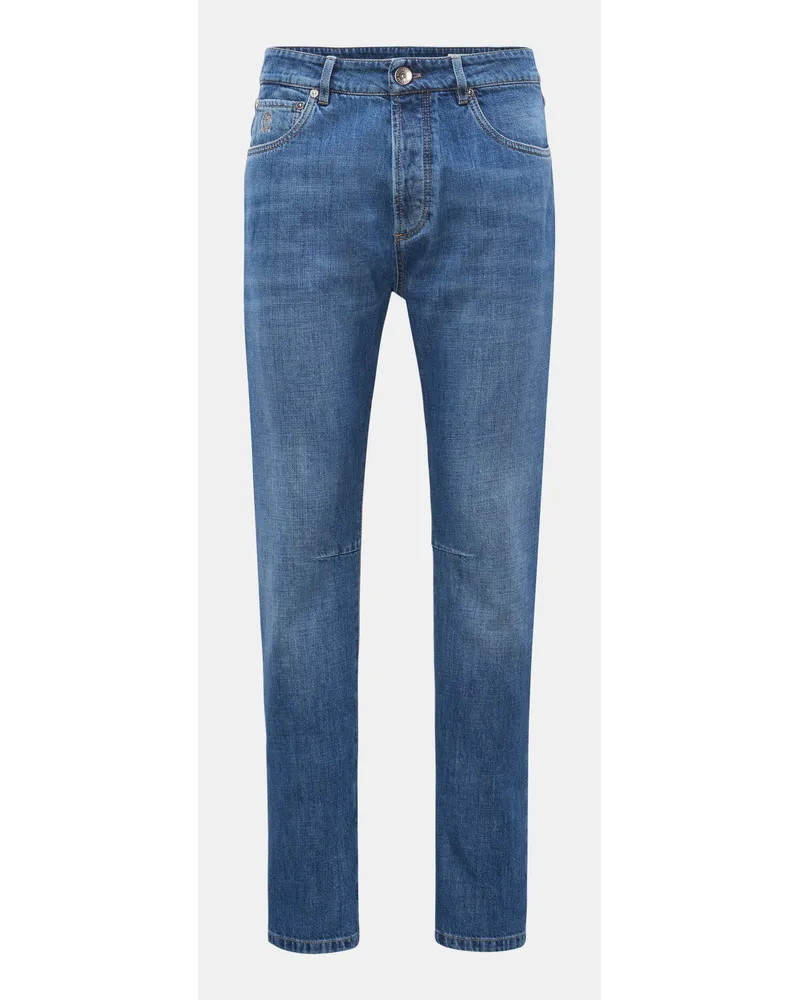 Brunello Cucinelli Jeans 'Leisure Fit' dunkelblau Dunkelblau