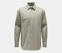 Herren - Casual Hemd schmaler Kragen graugrün