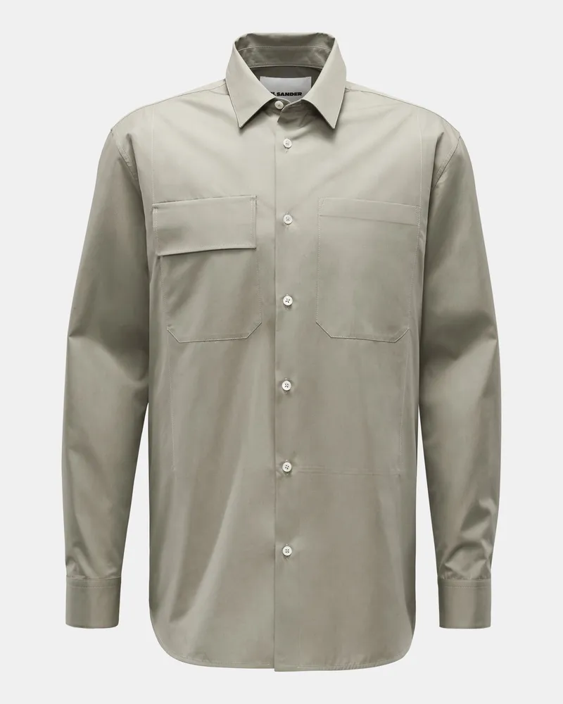 Jil Sander Herren - Casual Hemd schmaler Kragen graugrün Graugrün