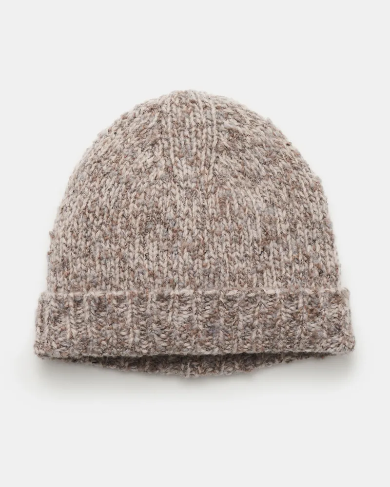 04651/ Herren - Wollmütze 'Handknit Hat' graubraun/beige Graubraun