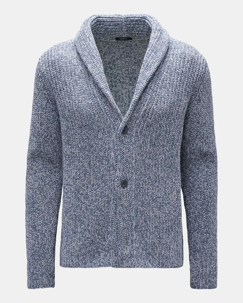 04651/ Herren - Cardigan 'Rainbow' rauchblau/weiß Rauchblau